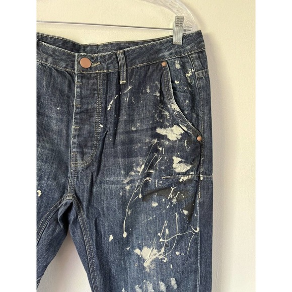 NWT One Teaspoon Mr. Golds Cowboy Paint Splatter Relaxed Fit Jeans Sz 34 X 29 - Picture 7 of 13